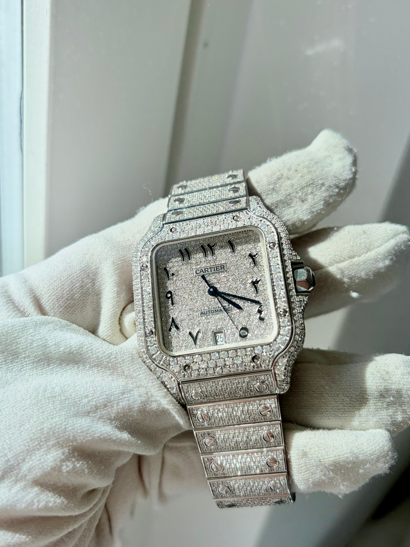 Cartier Santos WSSA0018 Timanteilla WSSA0018 käytetty arvokello